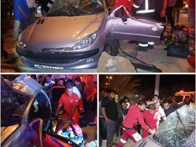 واژگونی سواری پژو ۲۰۶ در جاده لامرد یک فوتی ویک مصدوم به همراه داشت