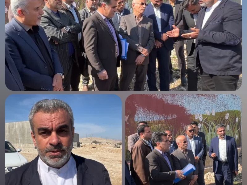 بازدید دکتر پاپری رئیس سازمان برنامه بودجه استان فارس از طرح مجموعه آبرسانی شهدای بخش وراوی